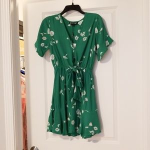 Kivari Delilah Floral Tie Front Mini Dress